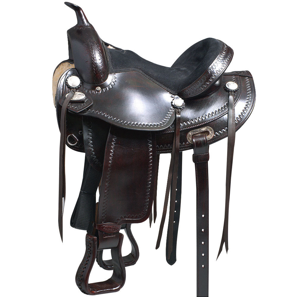 Hilason Western Treeless Trail, Pleasure & Barrel Leather Saddle