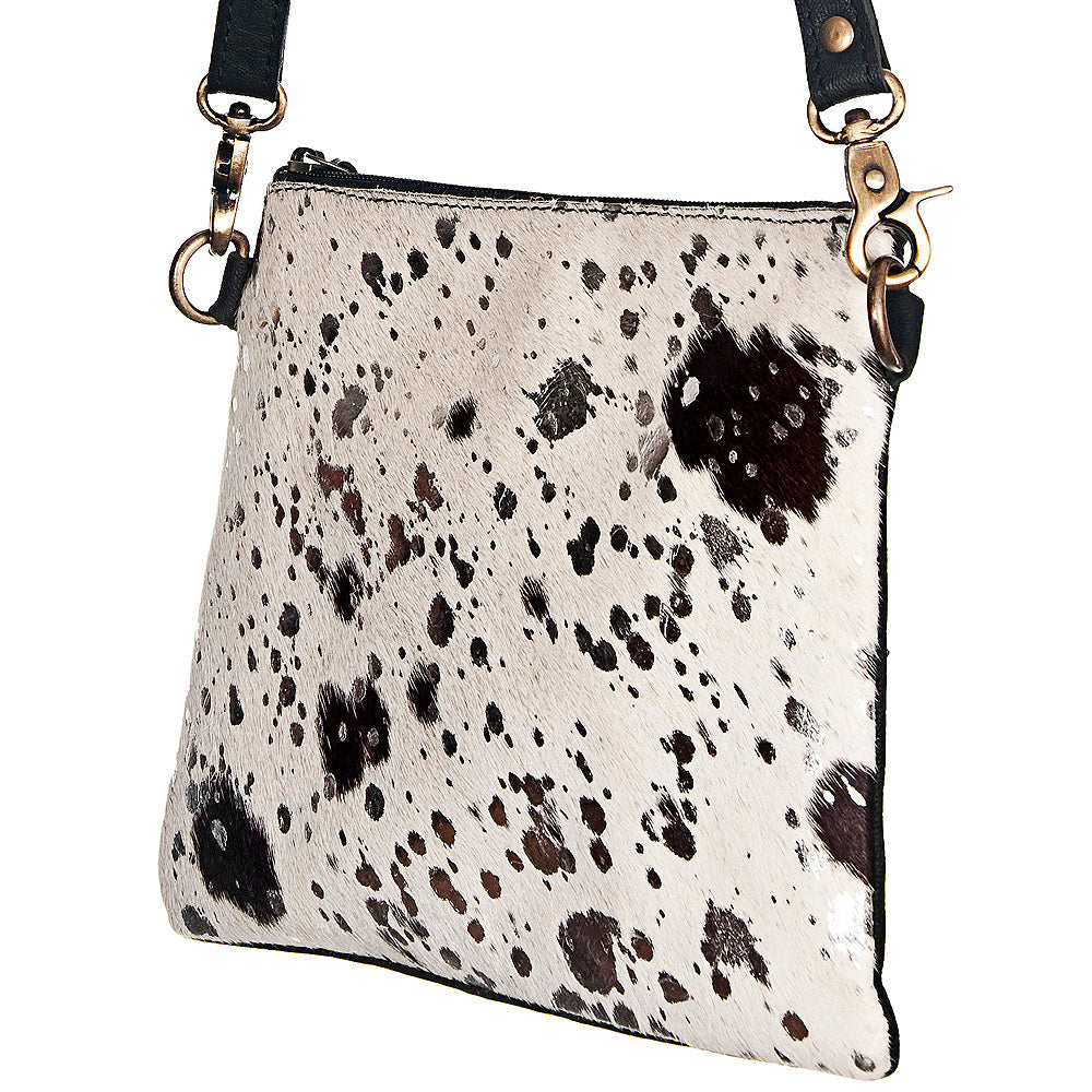 American Darling Western Small Crossbody Bag – Genuine Hair-On Cowhide Leather with Fringes, Adjustable Strap, Handcrafted in Texas