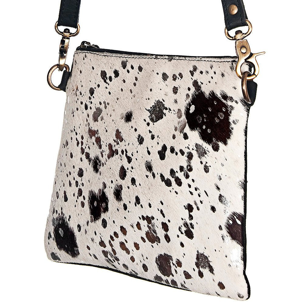 American Darling Western Small Crossbody Bag – Genuine Hair-On Cowhide Leather with Fringes, Adjustable Strap, Handcrafted in Texas
