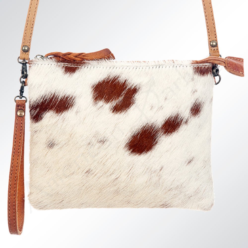 American Darling Western Small Crossbody Bag – Genuine Hair-On Cowhide Leather with Fringes, Adjustable Strap, Handcrafted in Texas