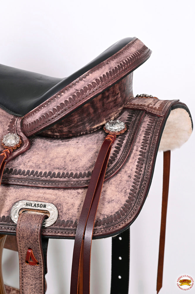 HILASON Western Horse Saddle American Leather Flex Tree Trail & Pleasure Brown