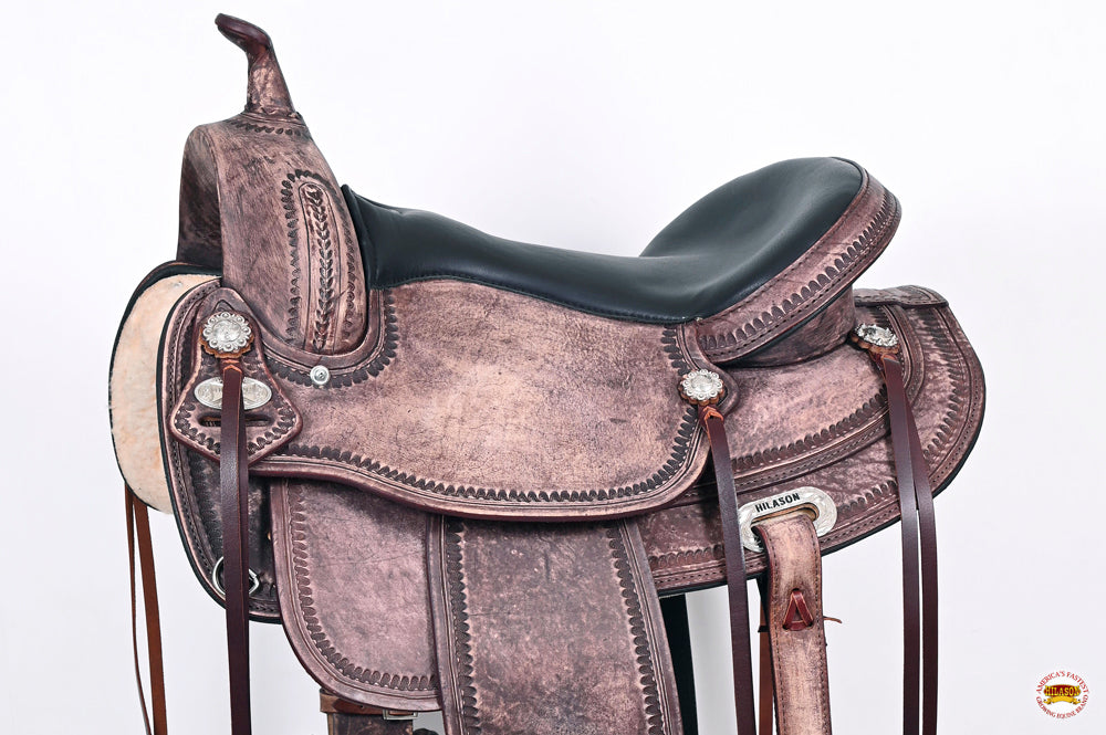HILASON Western Horse Saddle American Leather Flex Tree Trail & Pleasure Antique Brown | for Horses