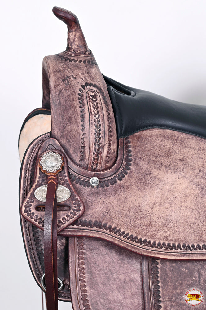 HILASON Western Horse Saddle American Leather Flex Tree Trail & Pleasure Antique Brown | for Horses