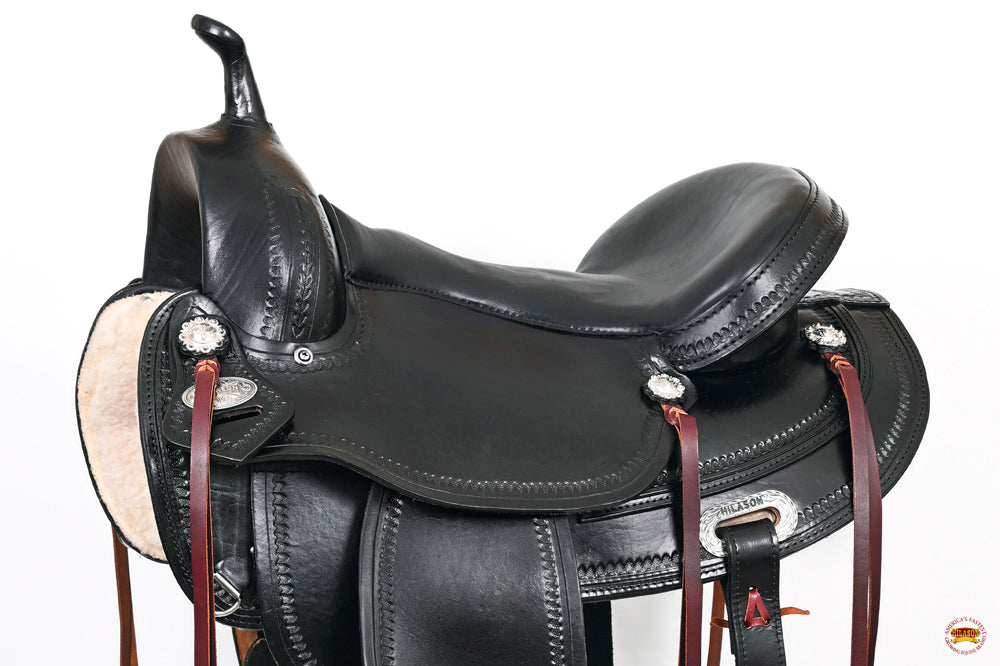 HILASON Western Horse Saddle American Leather Flex Tree Trail & Pleasure Black | for Horses