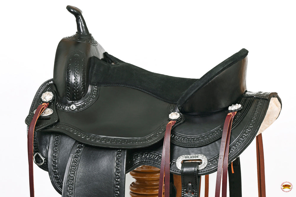 HILASON Western Horse Saddle American Leather Flex Tree Trail & Pleasure Black | for Horses