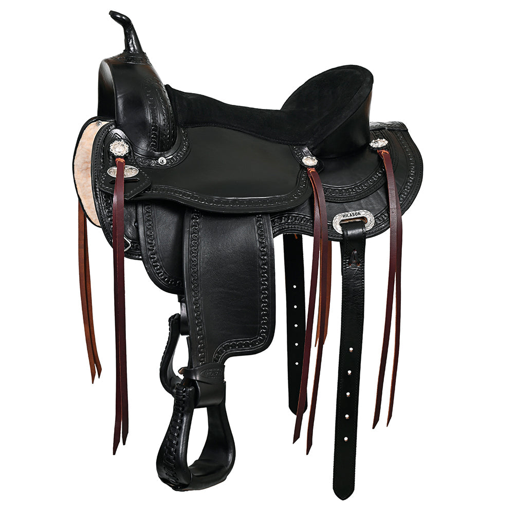 HILASON Western Horse Saddle American Leather Flex Tree Trail & Pleasure Black | for Horses