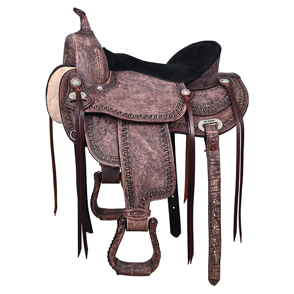HILASON Western Horse Saddle American Leather Flex Tree Trail & Pleasure Dark Brown | for Horses