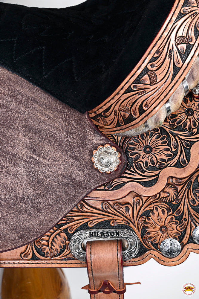 HILASON Flex Tree Western Horse Saddle American Leather Trail Barrel Racing | for Horses
