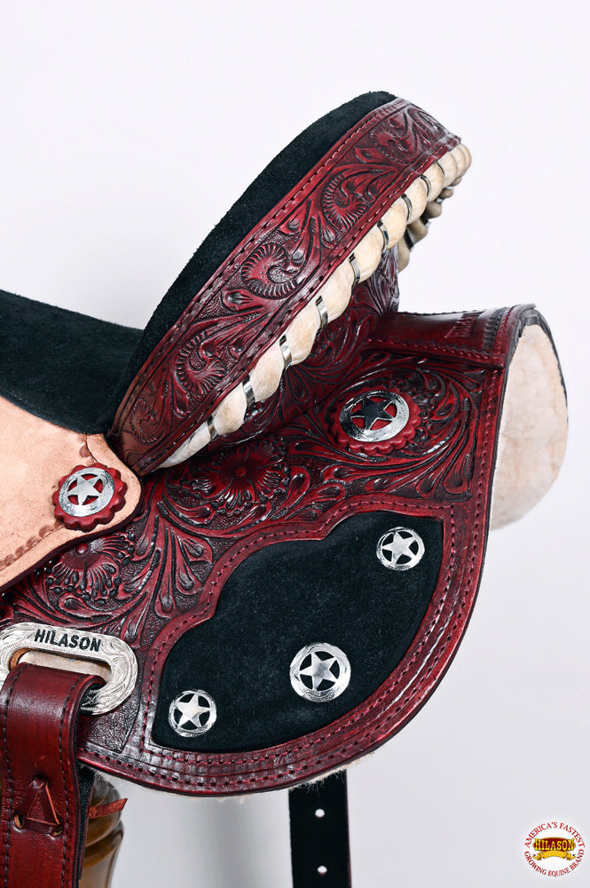 HILASON Flex Tree Western Horse Saddle American Leather Trail Barrel | for Horses