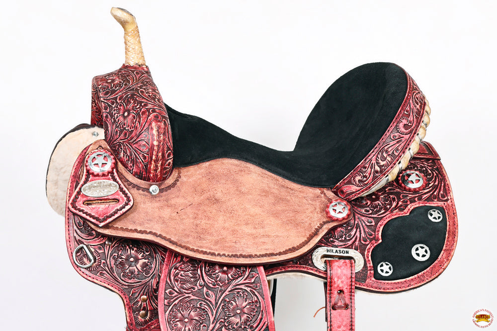 HILASON Flex Tree Western Horse Saddle American Leather Trail Barrel | for Horses