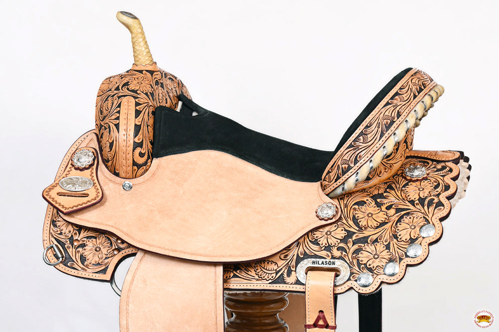 Flex Tree Western Horse Saddle American Leather Trail Barrel By Hilason
