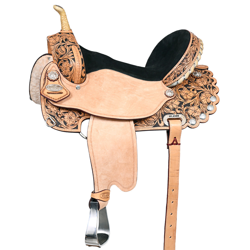 HILASON Flex Tree Western Horse Saddle American Leather Trail Barrel | for Horses