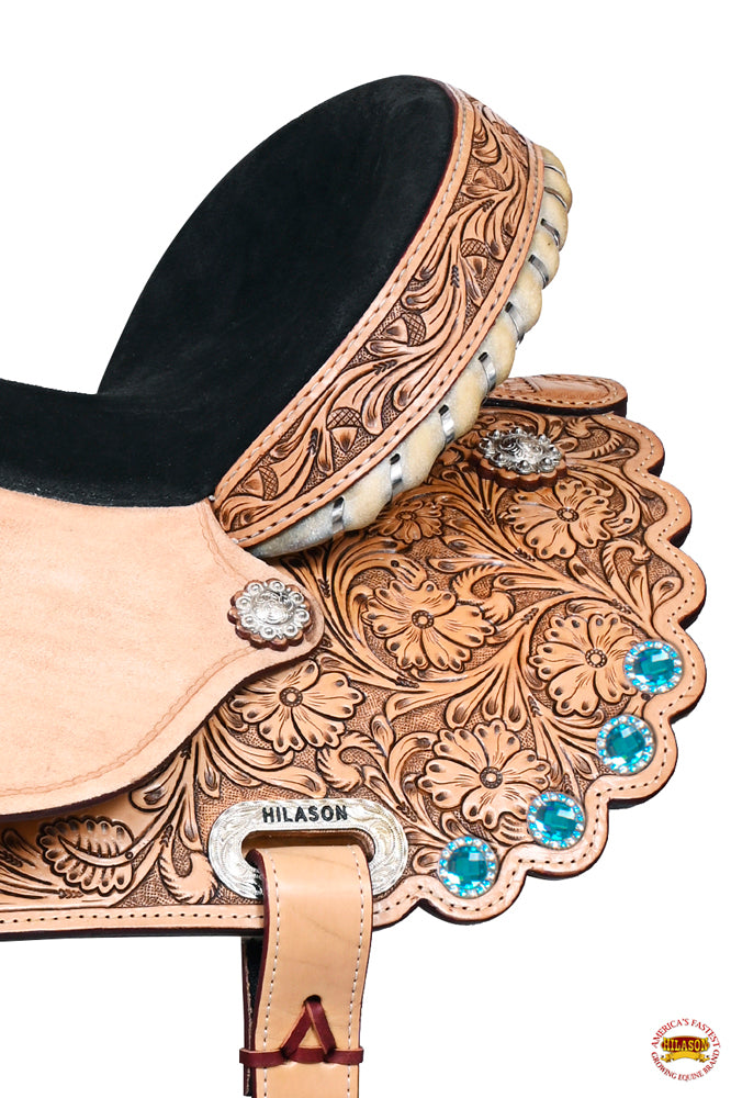 Flex Tree Western Horse Saddle American Leather Trail Barrel By Hilason