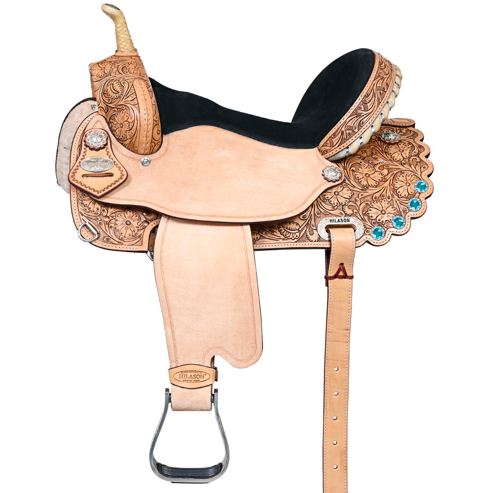 HILASON Flex Tree Western Horse Saddle American Leather Trail Barrel | for Horses