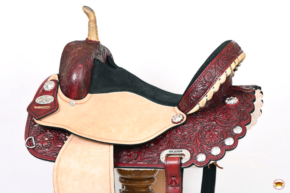 HILASON Flex Tree Western Horse Saddle American Leather Trail Barrel | for Horses