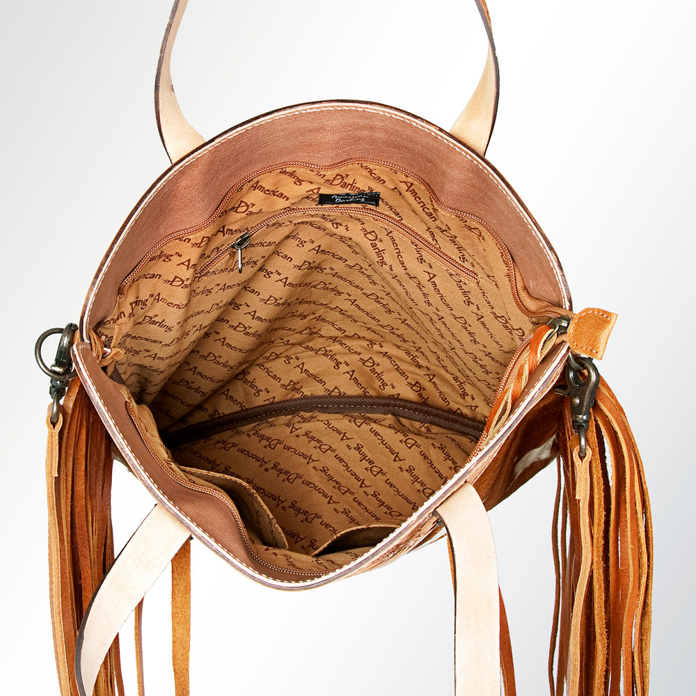 American Darling Crossbody Hand Tooled Hair-On Genuine Leather