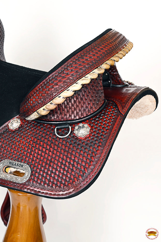 HILASON Western Horse Saddle American Leather Trail Barrel Racing | Treeless for Horses