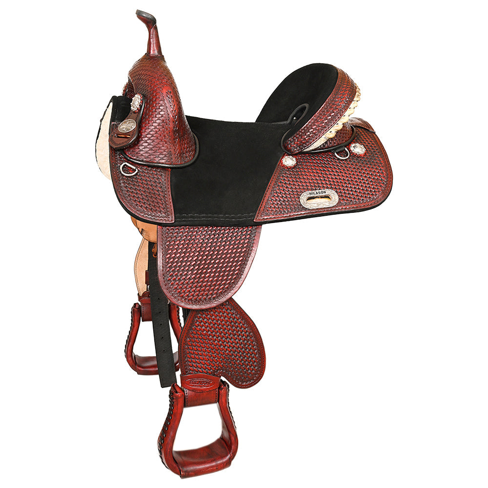 HILASON Western Horse Saddle American Leather Trail Barrel Racing | Treeless for Horses