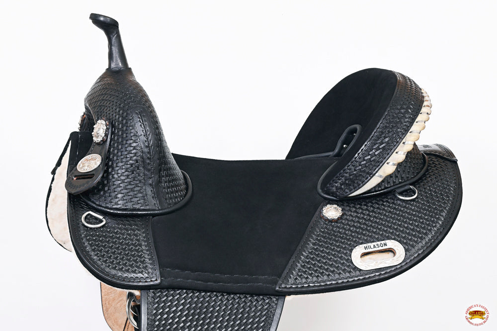 HILASON Western American Leather Trail Barrel Racing Horse Saddle | Treeless for Horses