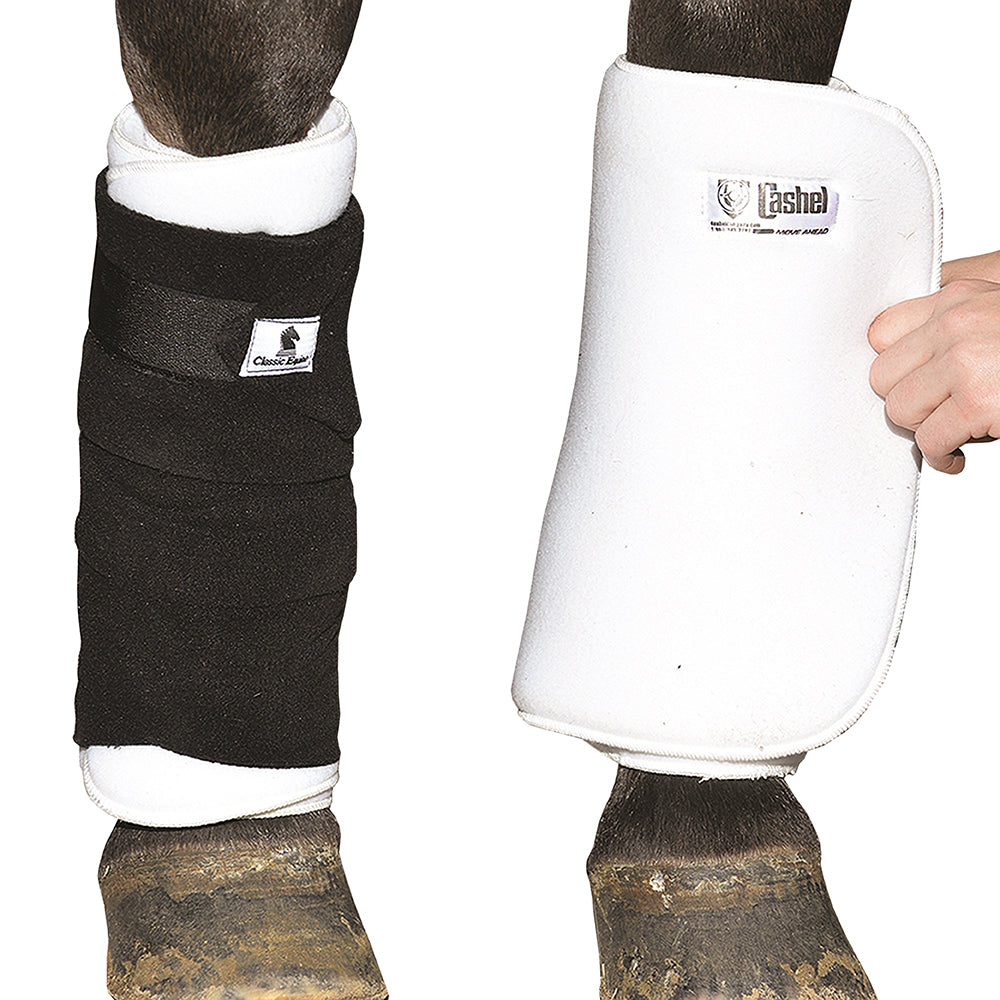 Cashel No-Bow Cotton Bandage Wrap — Black, 14"