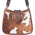 American Darling Hand-Tooled Hair-On Genuine Leather Hobo Bag