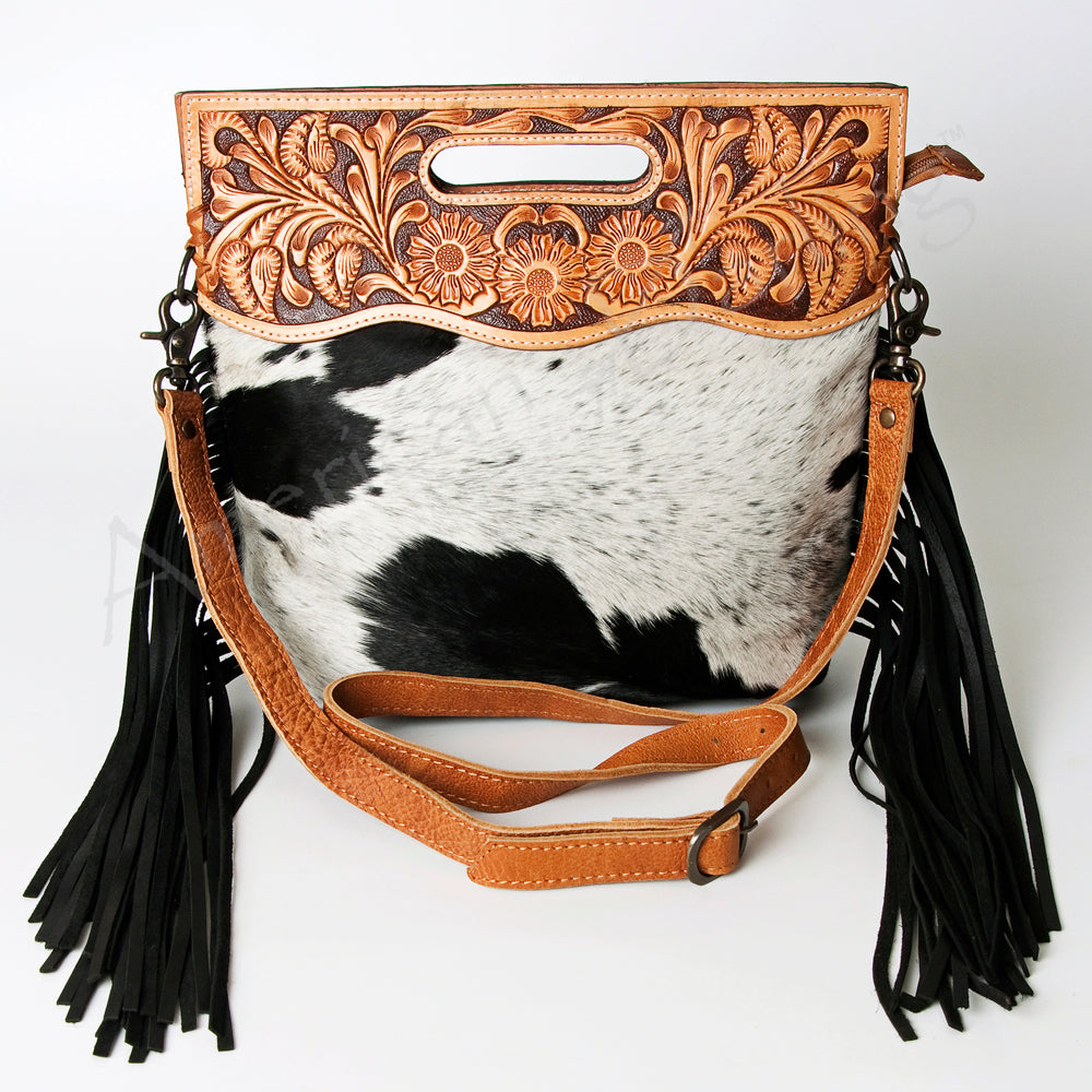 American Darling Clutch Hand Tooled Saddle Blanket Fabric Genuine Leather Western Women Bag Handbag Purse | Purses for Cute