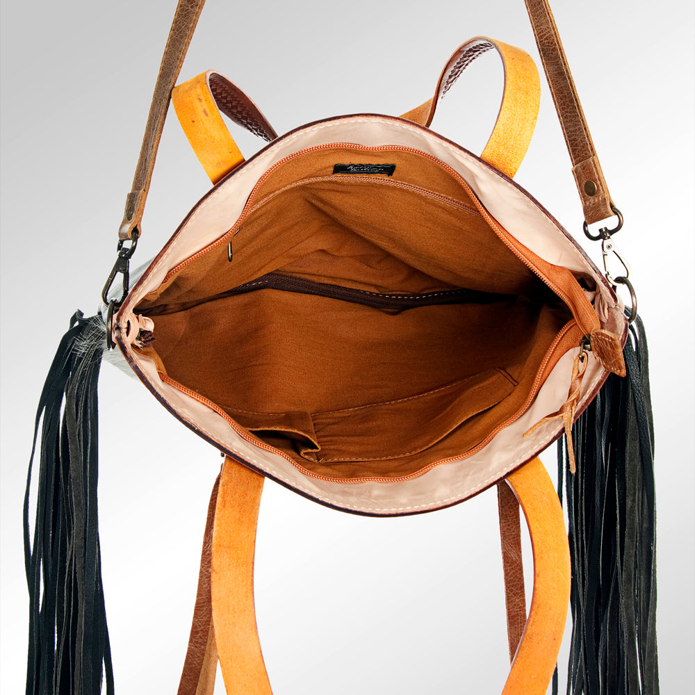 American Darling Crossbody Hand Tooled Hair-On Genuine Leather