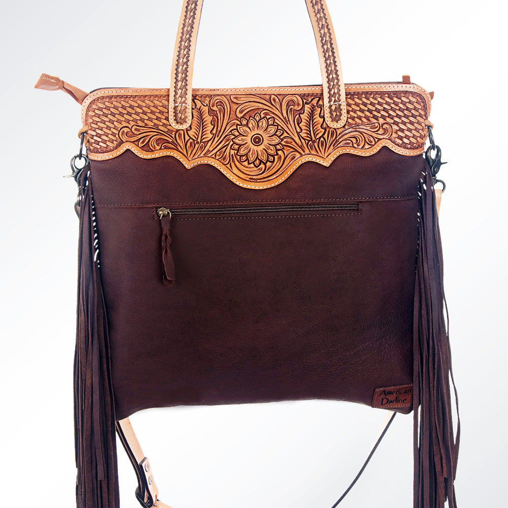 American Darling Crossbody Hand Tooled Hair-On Genuine Leather