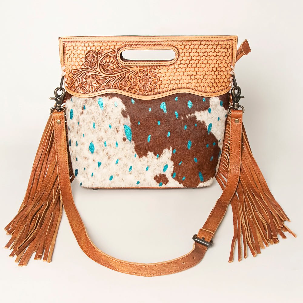 American Darling Clutch Hand Tooled Hair-On Genuine Leather