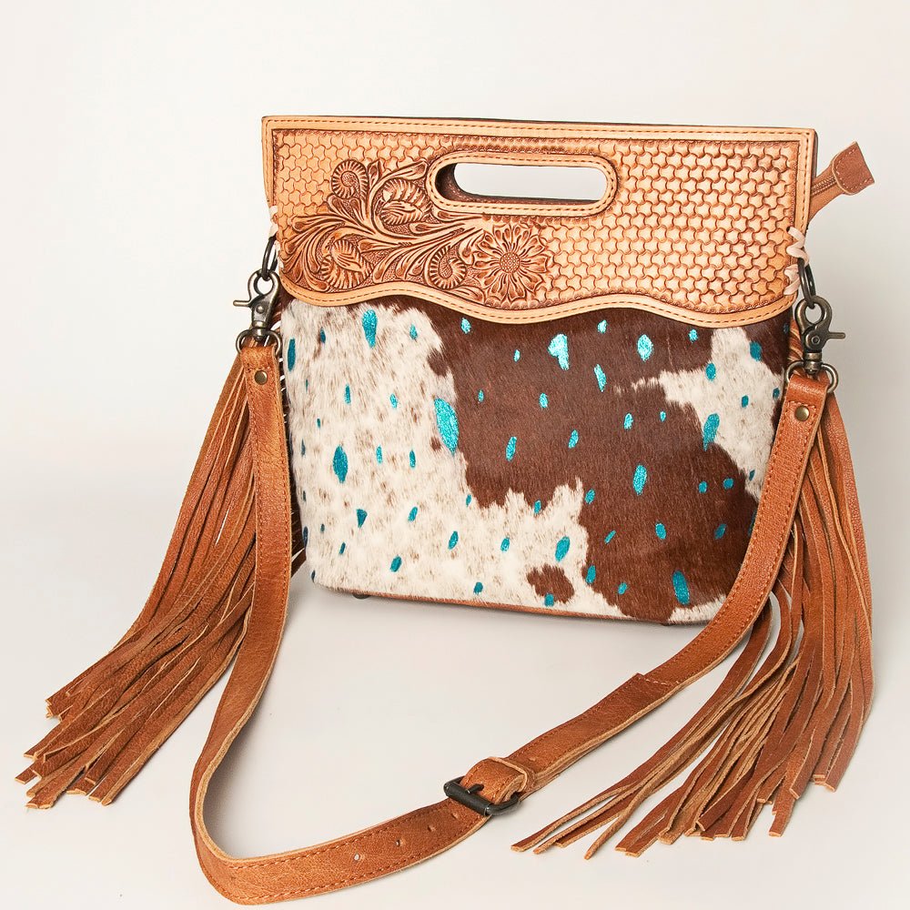 American Darling Clutch Hand Tooled Hair-On Genuine Leather