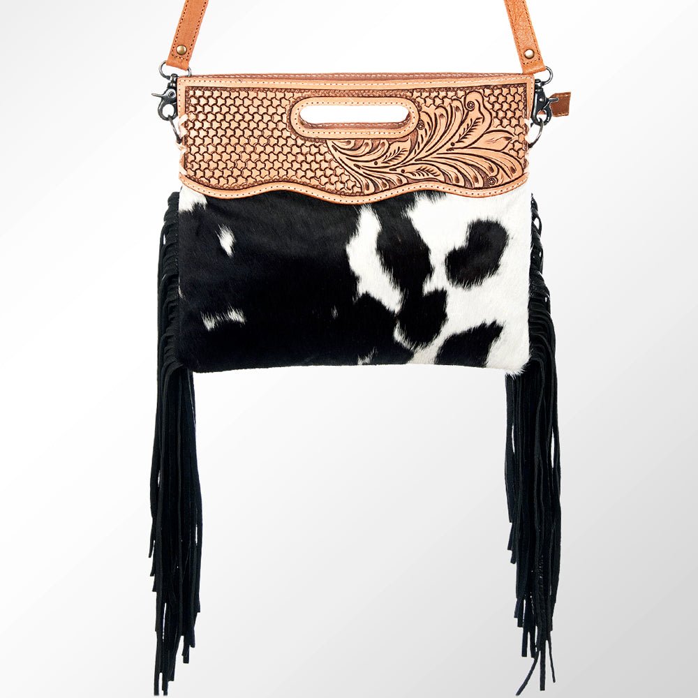 American Darling Clutch Hand Tooled Hair-On Genuine Leather