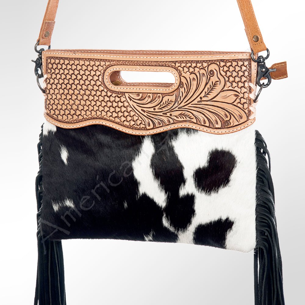 American Darling Clutch Hand Tooled Hair-On Genuine Leather