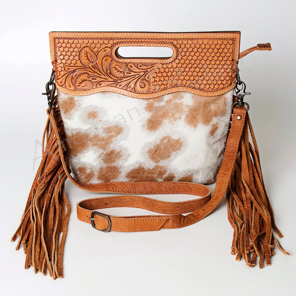 American Darling Clutch Hand Tooled Hair-On Genuine Leather