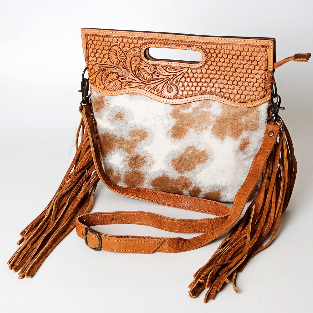 American Darling Clutch Hand Tooled Hair-On Genuine Leather