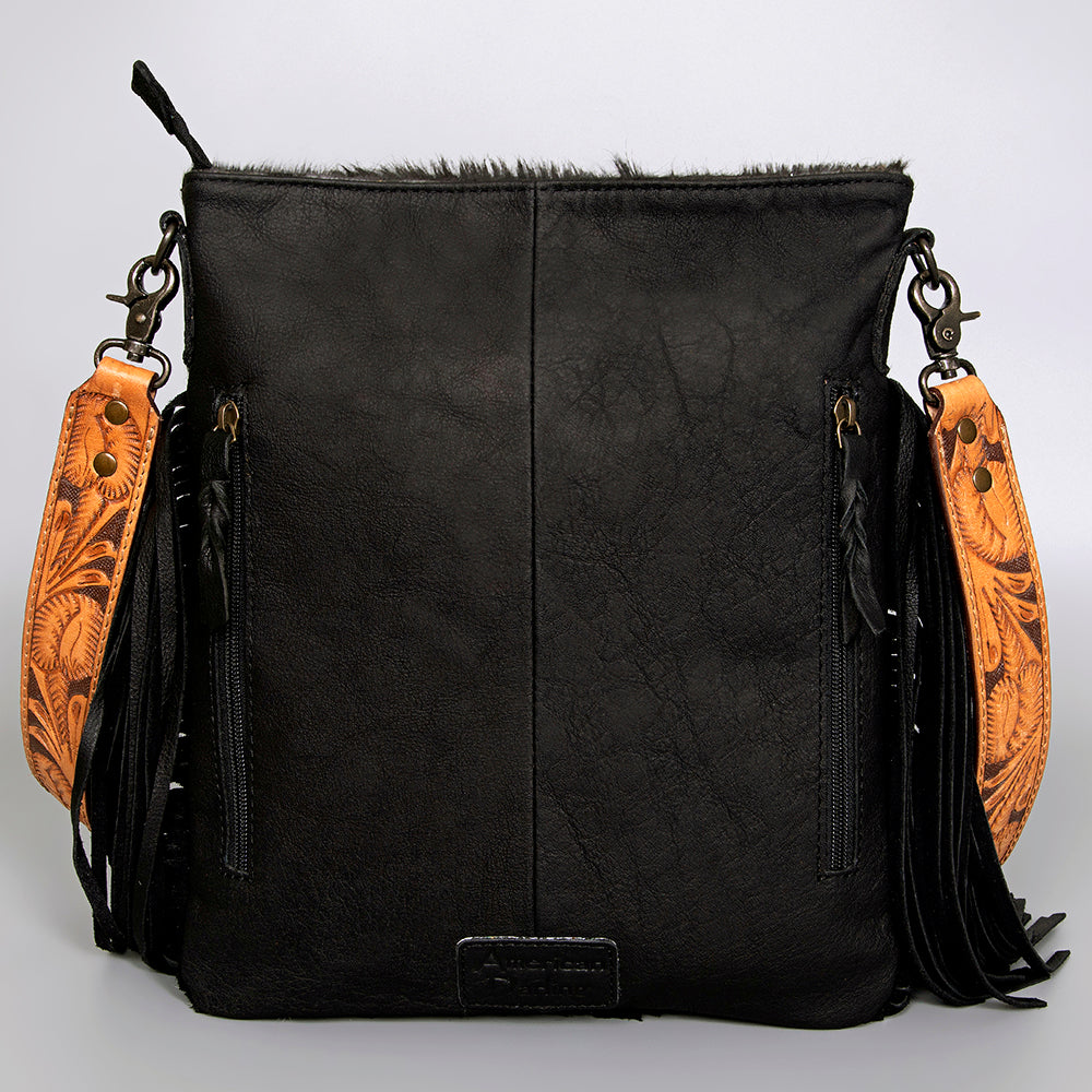 American Darling Messenger Hand Tooled Hair On Genuine Leather Western Women Bag Handbag Purse | Cute