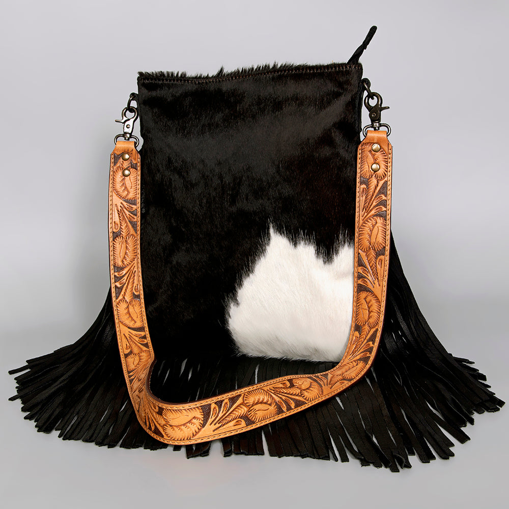 American Darling Messenger Hand Tooled Hair On Genuine Leather Western Women Bag Handbag Purse | Cute