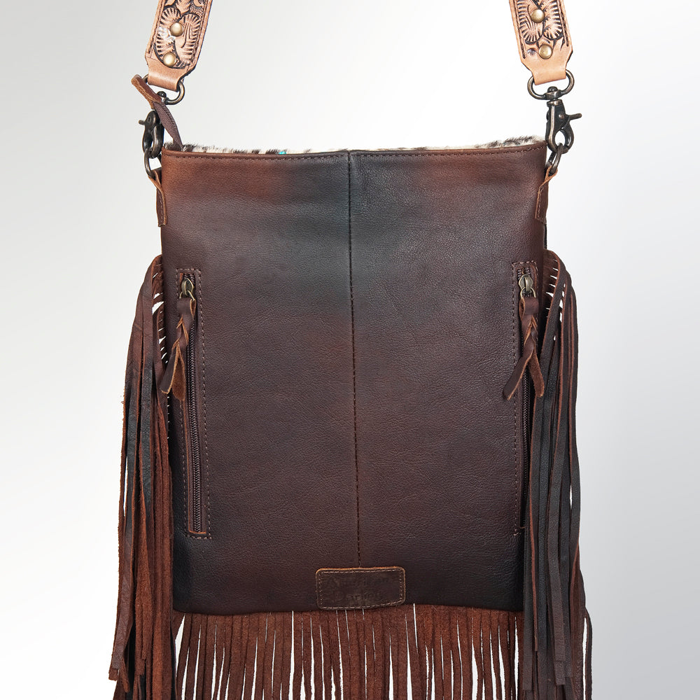 American Darling Messenger Hand Tooled Hair On Genuine Leather Western Women Bag Handbag Purse | Cute