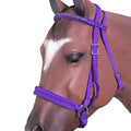 Hilason Flat Braided Paracord Horse Headstall Bridle W/ Crystals