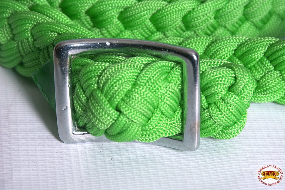 Hilason Braided Poly Barrel Racing Flat Reins — 1" x 8 ft