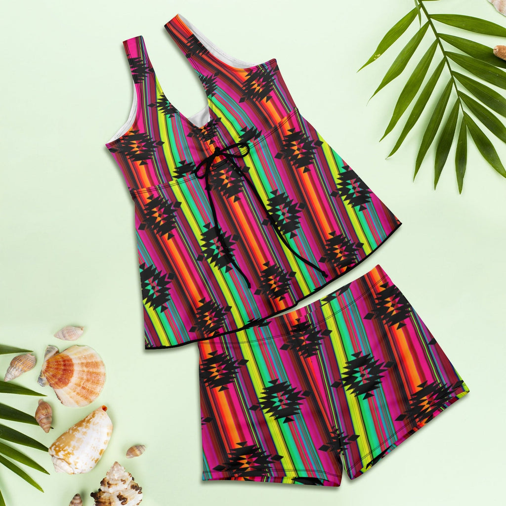 Baha Ranch Neon Aztec Tankini & Boy Shorts Swim Set by Baha Ranch Western Wear - product image 4