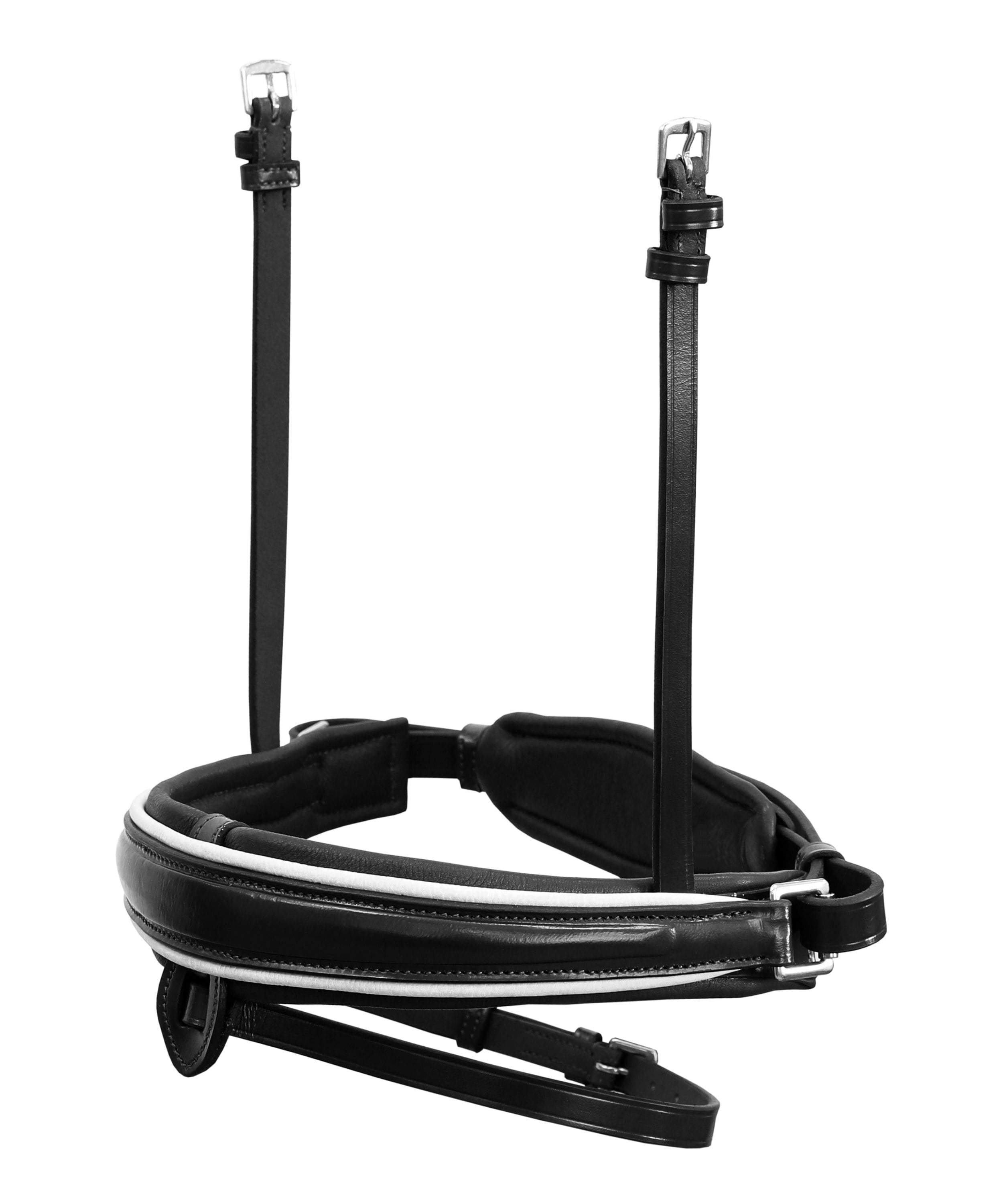 Exion 'Vega' White Piping Dressage Bridle with Reins by Bridles & Reins - alternate view 5