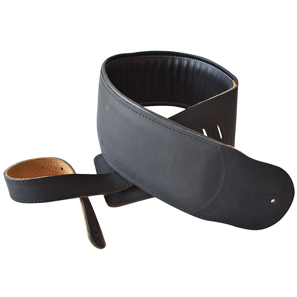 Leather Guitar Bass Strap 3.25 In Padded By Great American – Hilason