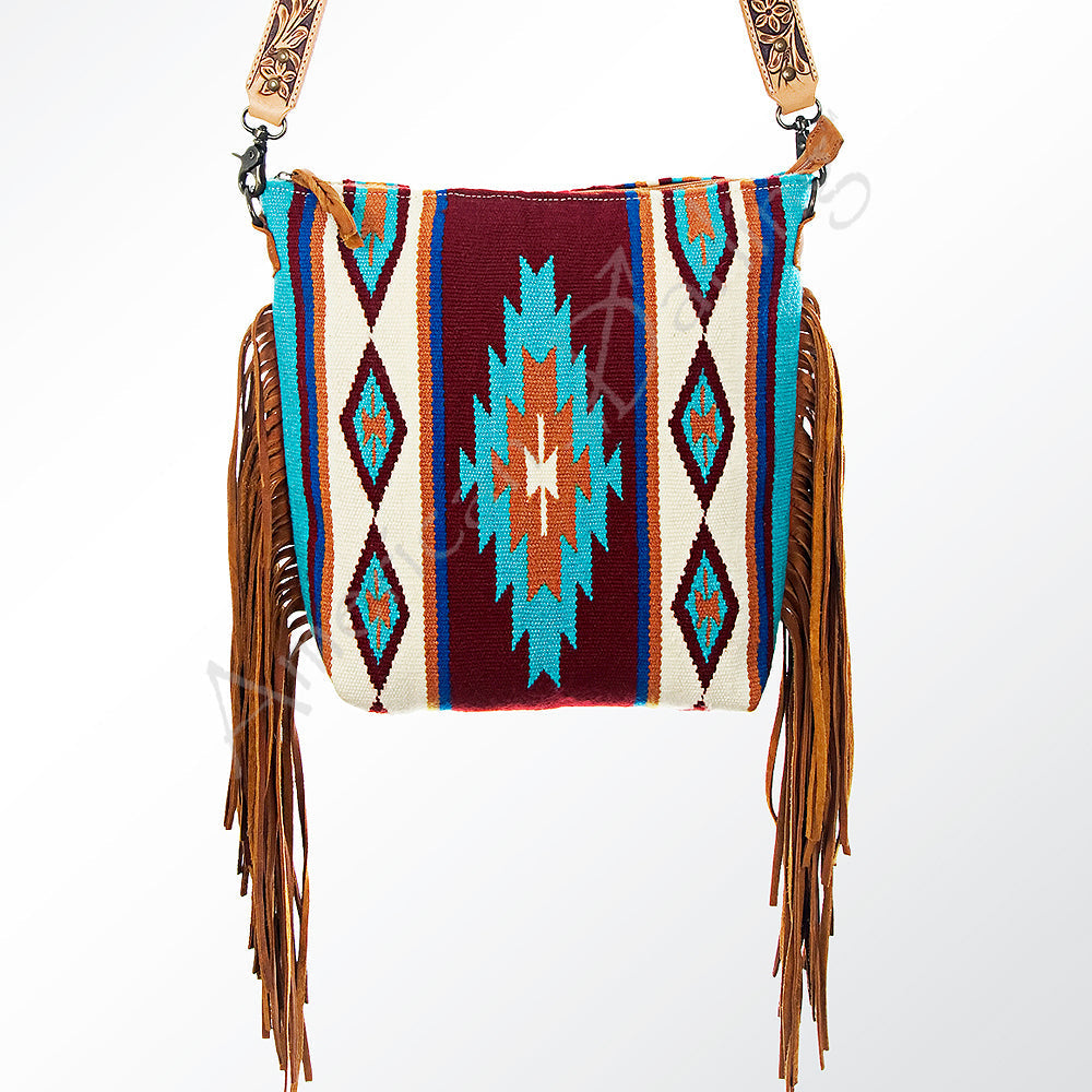 American Darling Large Crossbody Saddle Blanket Genuine Leather