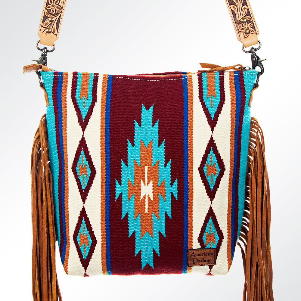 American Darling Large Crossbody Saddle Blanket Genuine Leather