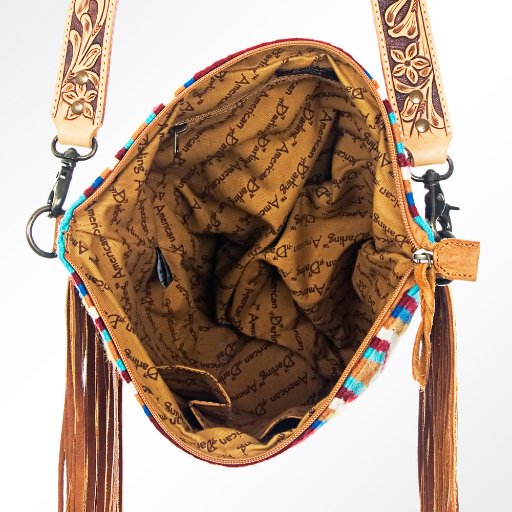American Darling Large Crossbody Saddle Blanket Genuine Leather