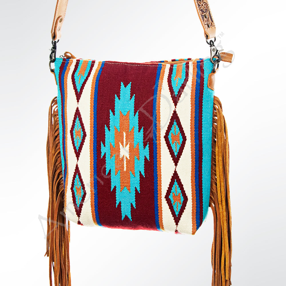 American Darling Large Crossbody Saddle Blanket Genuine Leather