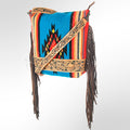 American Darling Hand-Tooled Saddle Blanket Genuine Leather Crossbody Bag