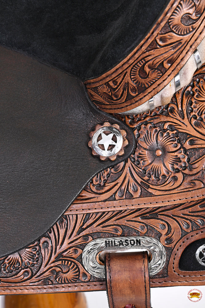 Hilason Western Horse Treeless Saddle American Leather Trail Barrel Tack