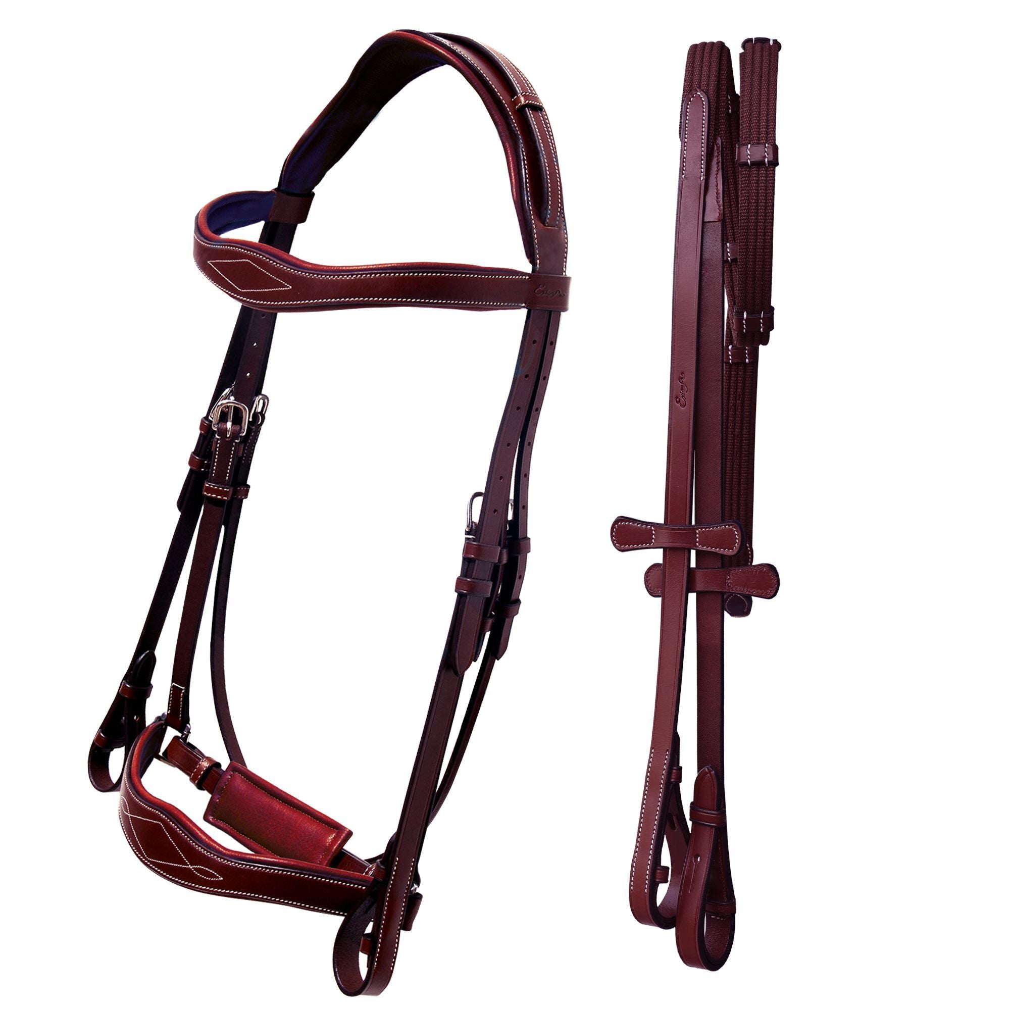 ExionPro Broad Wave Shape Designer Fancy Dressage Bridle & Web Reins by Bridles & Reins - alternate view 3