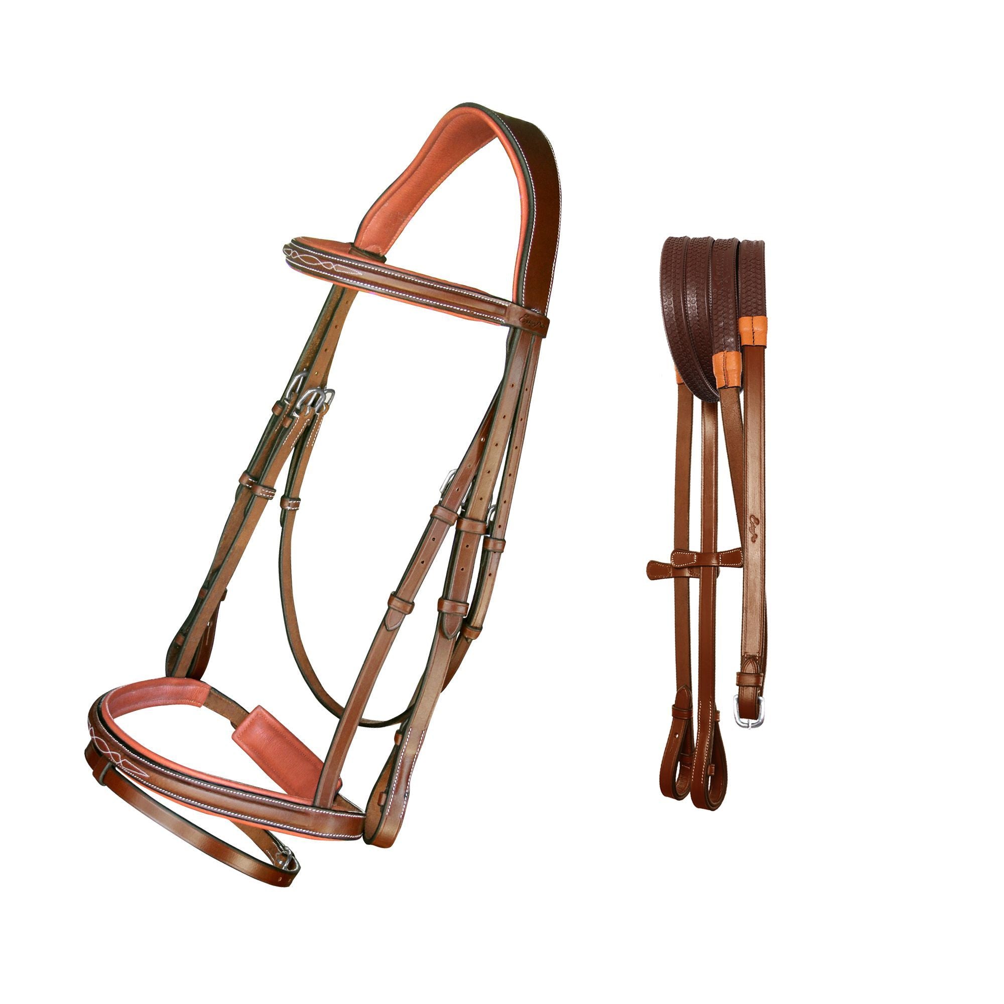 ExionPro Designer Fancy Stitched Bridle with Flash and Rubber Reins by Bridles & Reins - alternate view 4